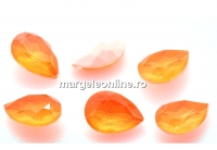 Ideal crystals, fancy drop, neon orange, 10x7mm - x4