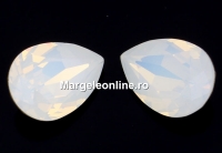 Ideal crystals, fancy drop, mix white opal, 14x10mm - x2