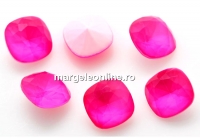 Ideal crystals, fancy square, neon pink, 10mm - x2