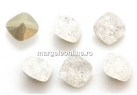 Ideal crystals, fancy square, mix crystal crackled, 12mm - x2
