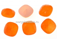 Ideal crystals, fancy square, neon orange, 12mm - x2