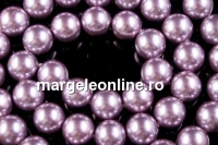 Perle tip Mallorca, rotund, mov-argintiu, 4mm