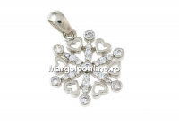 Pandantiv fulg de nea cu cristale Swarovski, ag 925 rodiat, 22mm  - x1