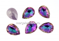 Ideal crystals, fancy drop, blue zircon vitrail, 14x10mm - x2