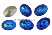 Ideal crystals, fancy oval, bermuda blue, 14x10mm - x1