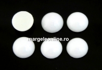 Ideal crystals, cabochon, white, 6.5mm - x2