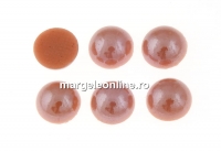 Ideal crystals, cabochon, caramel brown, 6.5mm - x2