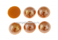 Ideal crystals, cabochon, ochre delite, 6.5mm - x2