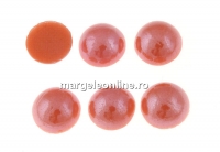 Ideal crystals, cabochon, coral, 3.8mm - x10