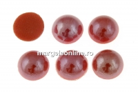 Ideal crystals, cabochon, strawberry, 6.5mm - x2