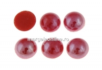 Ideal crystals, cabochon, red coral, 6.5mm - x2