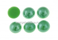 Ideal crystals, cabochon, light green, 6.5mm - x2