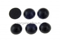 Ideal crystals, cabochon, black, 6.5mm - x2