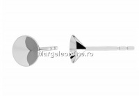 Earring findings, 925 silver, for Preciosa and Ideal  6mm chatons - x1pair