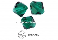 Preciosa, bicone bead, emerald, 3mm - x40