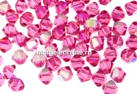 Preciosa, bicone bead, rose AB, 3mm - x40