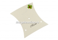 Card, clover with ladybug, 7.5x7cm- x50