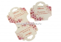 Carton martisor pentru bratari, flori de cires, 10x5cm- x50