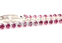 Tennis bracelet, pink, 18cm - x1