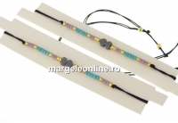 Morse code bracelet, 2 hematite hearts, adjustable - x1