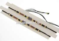 Bratara cod Morse, 2 inimi hematit, reglabila - x1