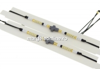 Morse code bracelet, hematite cross, adjustable - x1