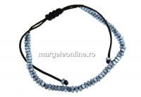 Bratara reglabila, light blue hematit - x1