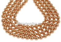 Mallorca type pearls, round, gold, 6mm