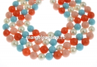Mallorca type pearls, round, mix, 8mm