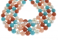 Perle tip Mallorca, rotund, mix, 8mm