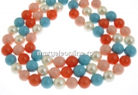 Mallorca type pearls, round, mix, 10mm