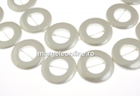 Mallorca type pearls, disk, white, 30mm