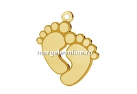 Foot pendant silver 925 gold plated, 18mm - x1