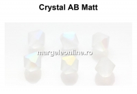 Preciosa, bicone bead, crystal AB Matt, 4mm - x40