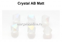 Preciosa, margele bicone, crystal aurore boreale MAT, 4mm - x40