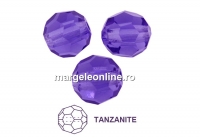 Preciosa, margele, rotund fatetat, tanzanite, 3mm - x10