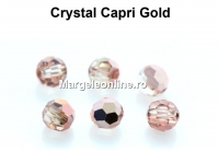 Preciosa, faceted round bead, capri gold, 3mm - x10