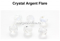 Preciosa, margele, rotund fatetat, argent flare, 4mm - x10