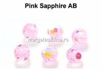 Preciosa, faceted round bead, pink sapphire AB, 4mm - x10