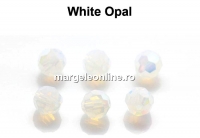 Preciosa, margele, rotund fatetat, white opal, 6mm - x6