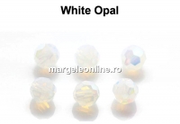 Preciosa, faceted round bead, white opal, 6mm - x6