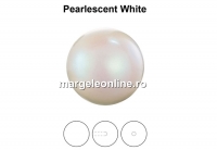 Perle Preciosa cu un orificiu, pearlescent white, 4mm - x4