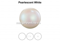 Perle Preciosa cu un orificiu, pearlescent white, 6mm - x2
