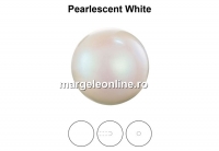 Perle Preciosa cu un orificiu, pearlescent white, 8mm - x2