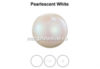 Preciosa one hole pearls, pearlescent white, 12mm - x2