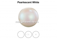 Perle Preciosa cu un orificiu, pearlescent white, 12mm - x2