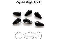 Preciosa beads, pearshape, magic black, 10x6mm - x2