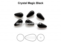 Margele Preciosa perle picatura, magic black, 15x8mm - x2