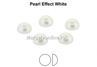 Preciosa, crystal pearl cabochon, white, 4mm - x4