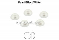 Preciosa, crystal pearl cabochon, white, 6mm - x4